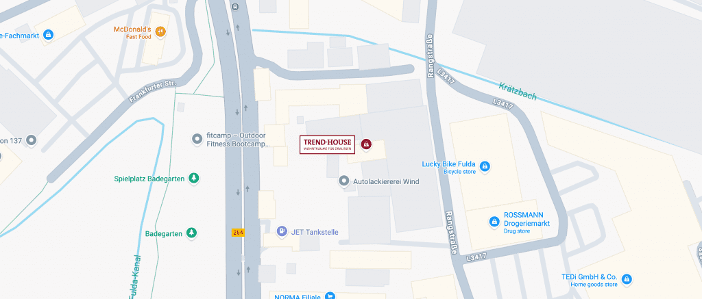 Kartenansicht des Trendhouse